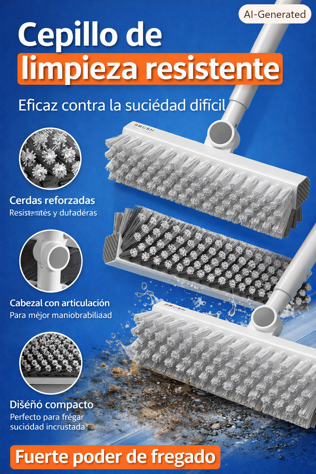 Cepillo para Juntas en Forma de V – Limpieza Profunda de Suelos, Baño, Cocina y Rincones