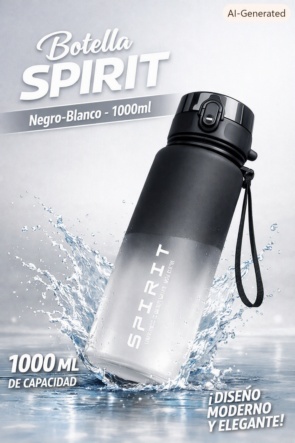 Botella de Agua Deportiva con Degradado – Gran Capacidad, Resistente al Calor, para Niños, Estudiantes y Fitness