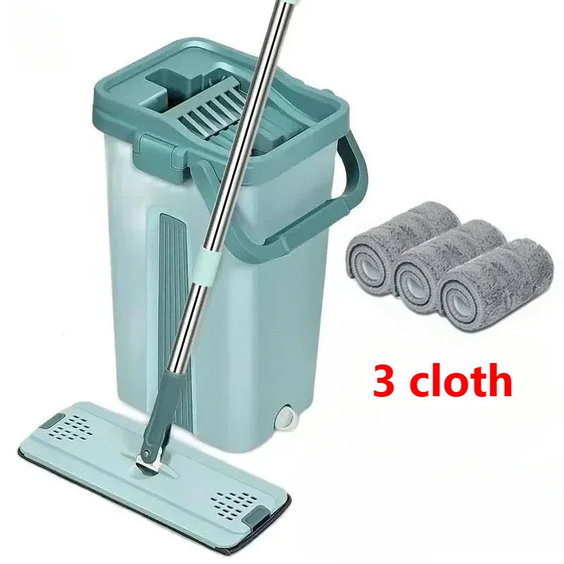Sistema de Limpieza Pro: Mopa Plana Con Cubo Doble y Microfibra (Cero Marcas, Cero Esfuerzo)